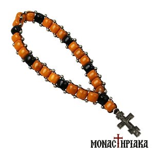 Prayer Rope with Black-Orange Beads