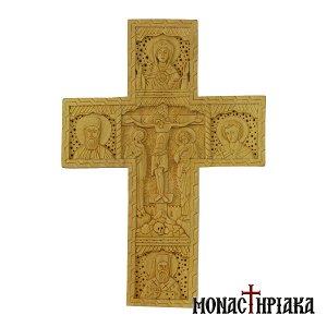 Multi-personal Cross with the Transfiguration - Theotokos - St Ephraim - Ioannes the Russian -Nectarios