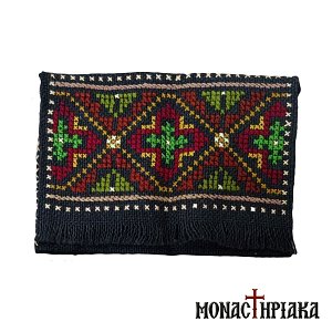 Monk Handwoven Bag with Bordeux - Green Embroidery