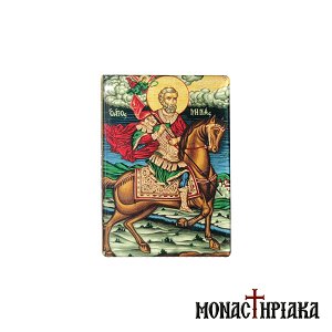 Magnet with Saint Menas on Horseback