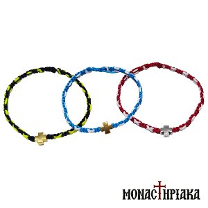 Two Colored Bracelet with Metal Cross