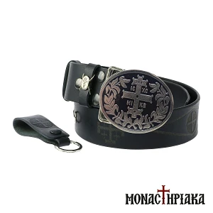 Leather Belt with Cross and IC XC NIKA | Holy Cell of St. Nicholas
