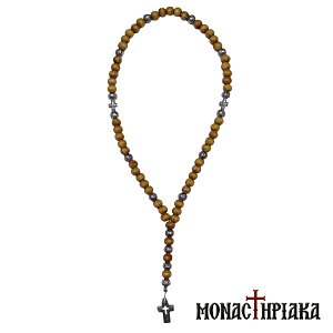 Wooden Prayer Rope with Metal Cross