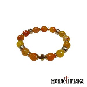 Prayer Rope with Orange Agate Beads