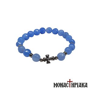 Prayer Rope with Blue Agate Beads