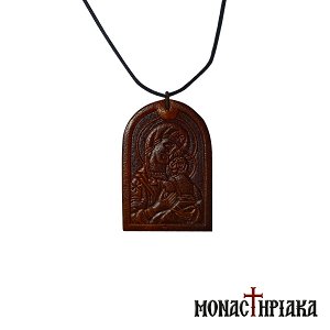 Leather Pendant with Virgin Mary