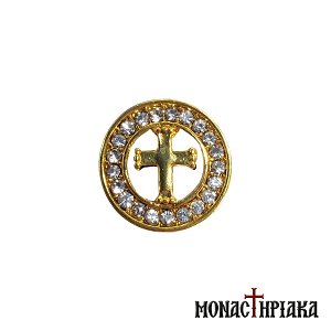 Lapel Pin with Cross in Color Gold