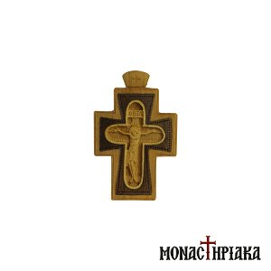 Ξυλόγλυπτος Βυζαντινός Σταυρός με τον Εσταυρωμένο Ιησού