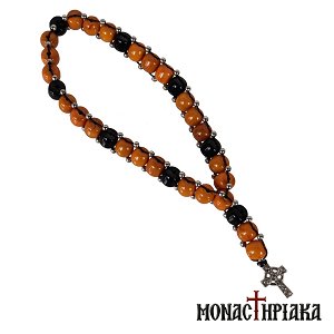Prayer Rope with Orange & Black Beads