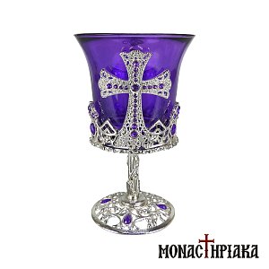 Standing Vigil Lamp with Cross Decoration