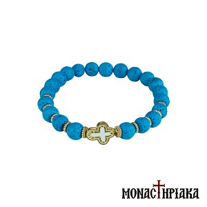 Monastery Bracelet with Blue Lava Beads