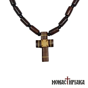 Wooden Neck Cross made of Walnut Tree and Pine