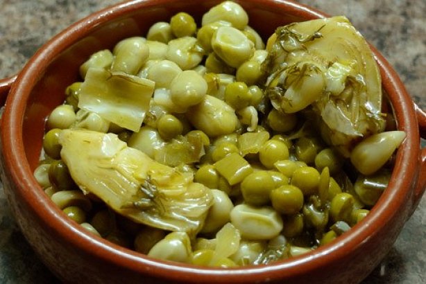 Artichokes with Beans or Peas