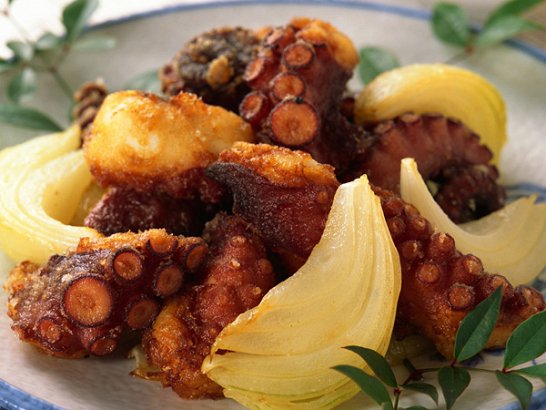 Cuttlefish or Octopus with Potatoes in the Oven