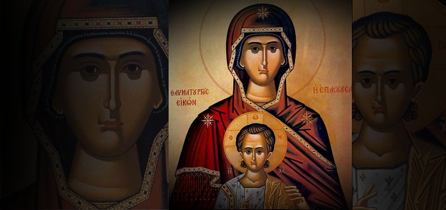 Virgin Mary Epakouousa Miraculous Icon on Mount Athos