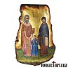 Handpainted Icon of Saints Raphael, Nicholas and Irene