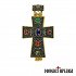 Silver Cross with 6 Colorful Stones