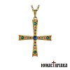 Silver Cross with Chain and Colorful Beads