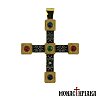 Silver Cross with 5 Colorful Stones